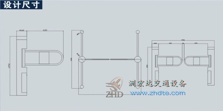 洲宏达摆闸CW401带护栏圆柱摆闸