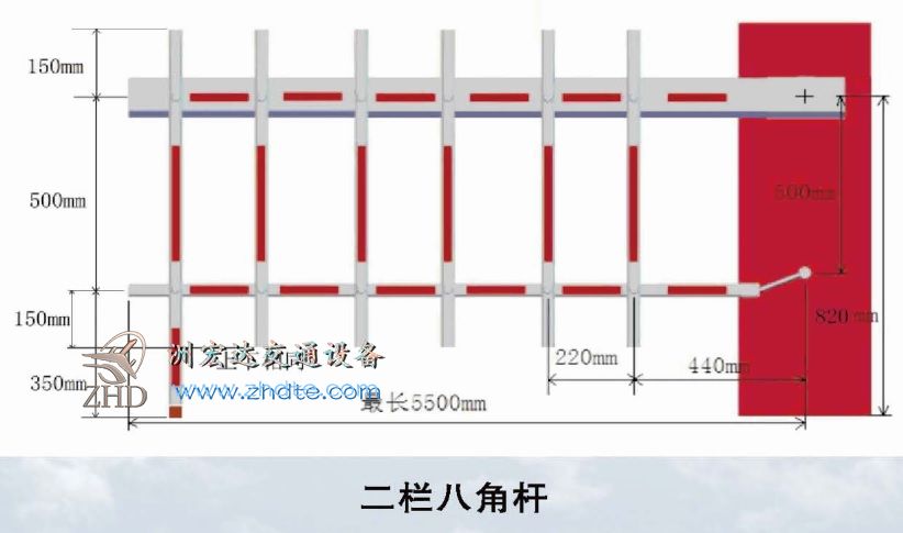 停车场二栏八角杆